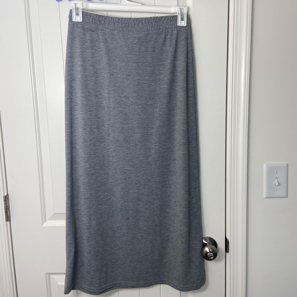 Sonoma Heather Gray Maxi Skirt with Faux Wrap - Picture 3 of 6